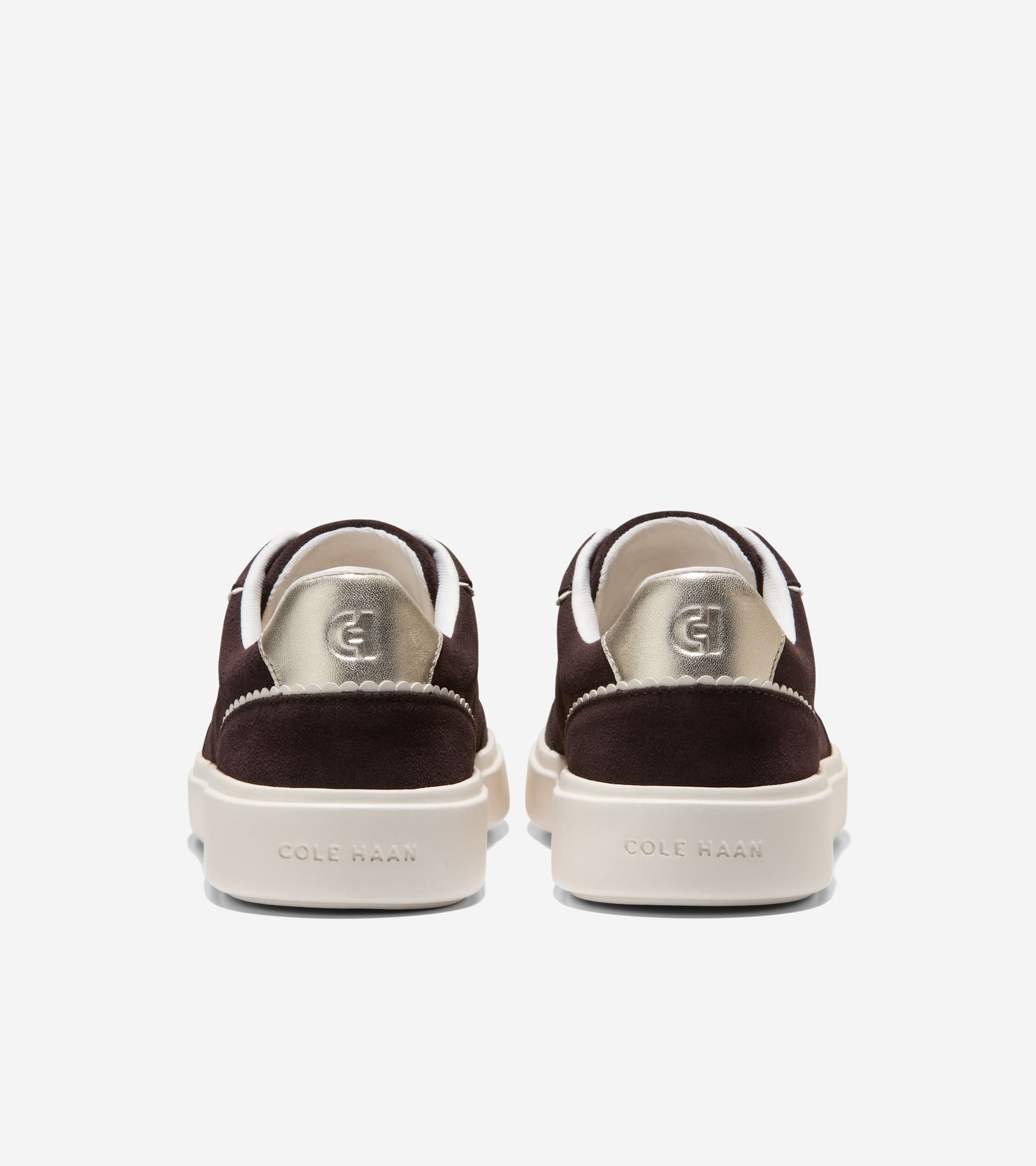 W34885:CH DK CHOCOLATE SUEDE/IVORY/SOFT GOLD/IVORY