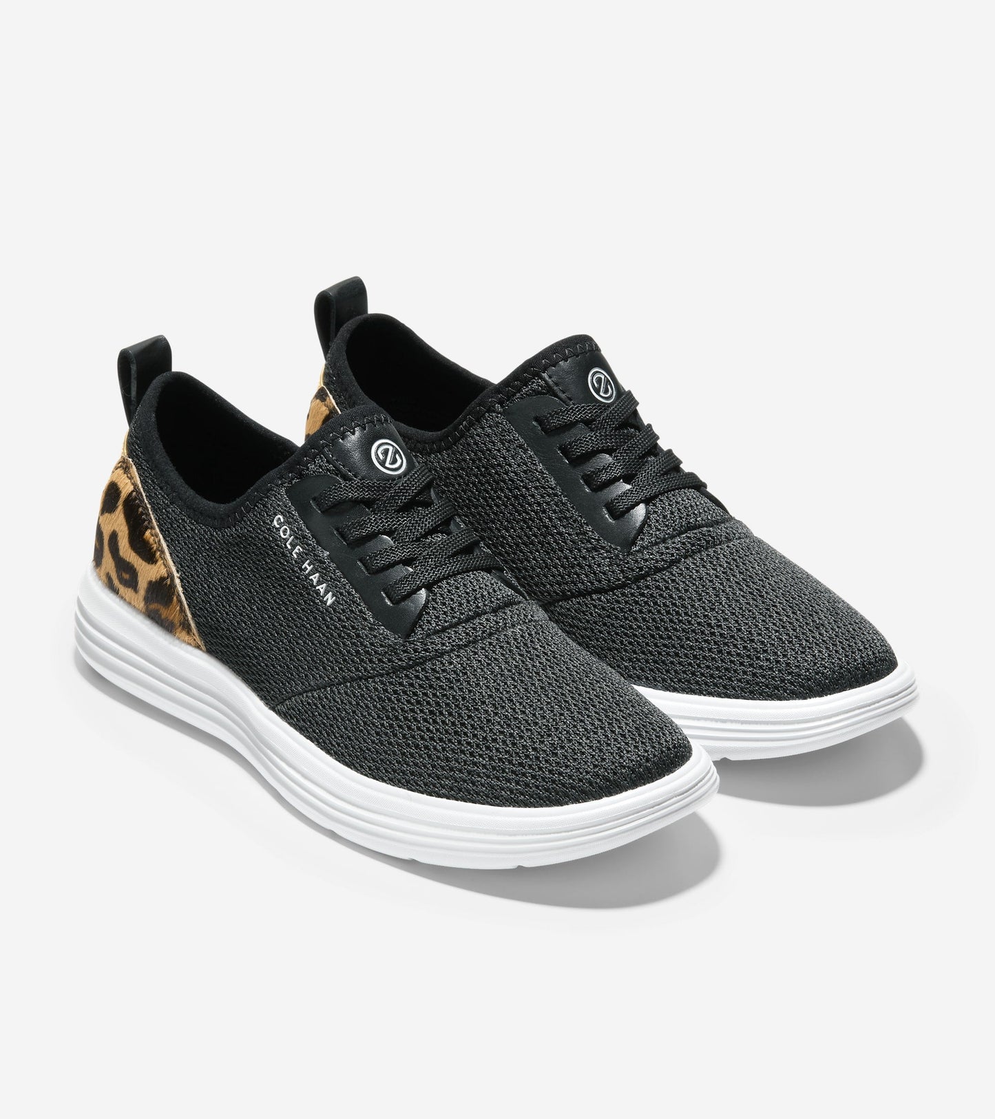 W23314:BLACK KNIT / MOD LEOPARD PRINTED LEATHER / CH GOLD / OPTIC WHITE MIDSOLE