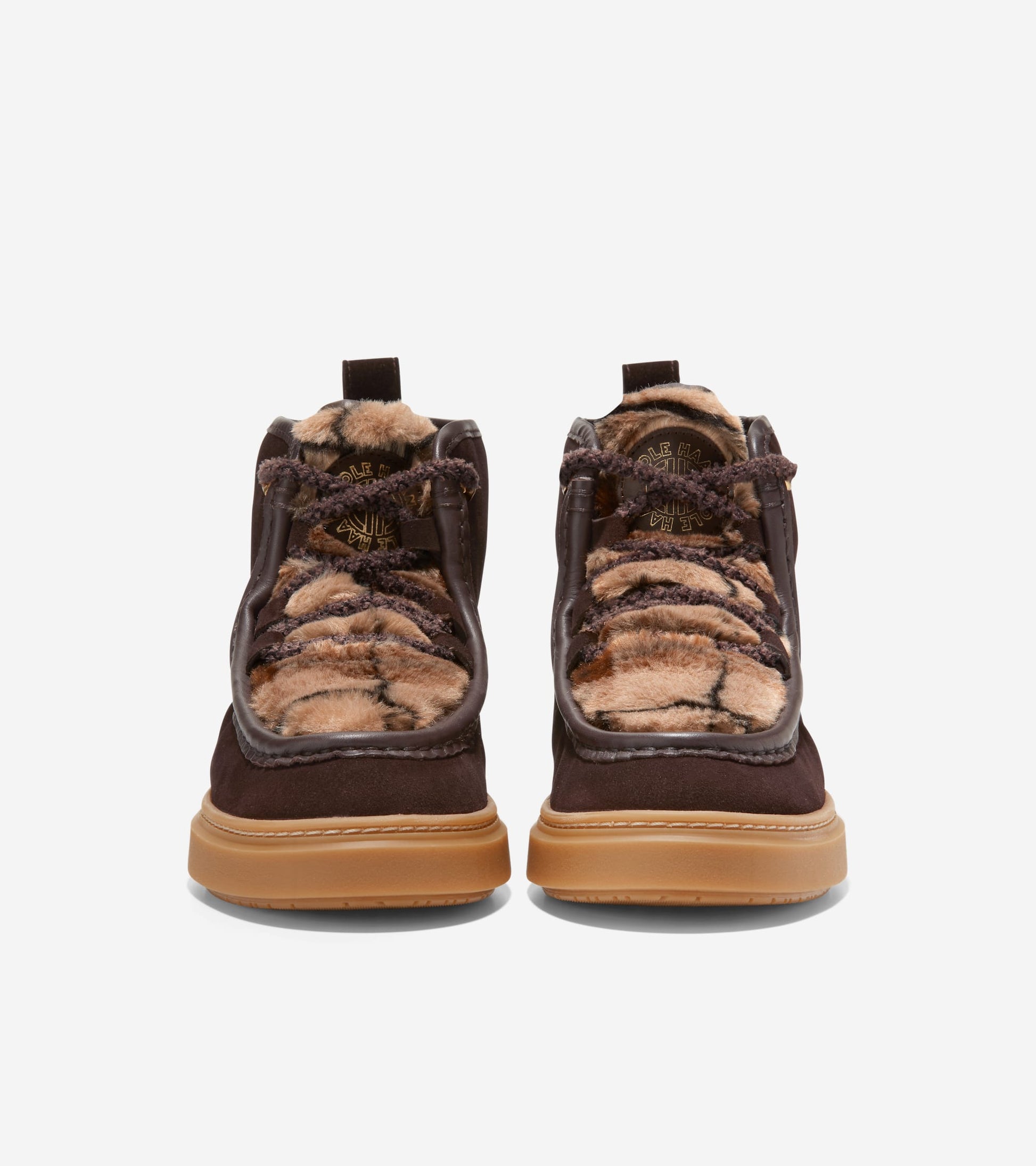 W26326:CH DARK CHOCOLATE WP SUEDE/ BROWN PLAID FUR/CH DARK CHOCOLATE&IVORY LACES/MEDIUM GUM OS